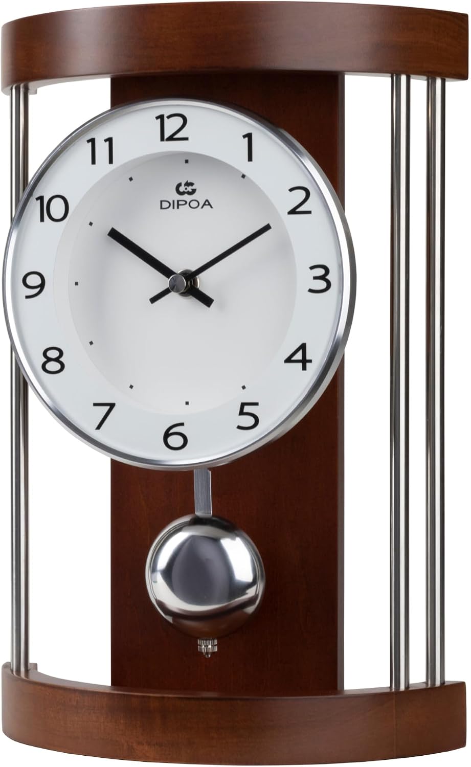 DODEKA Classic Mantel Clock Home Decoration Boxwood Tabletop Pendulum Hollow Frame Design Mid-Century for Home, Office, Fireplace
