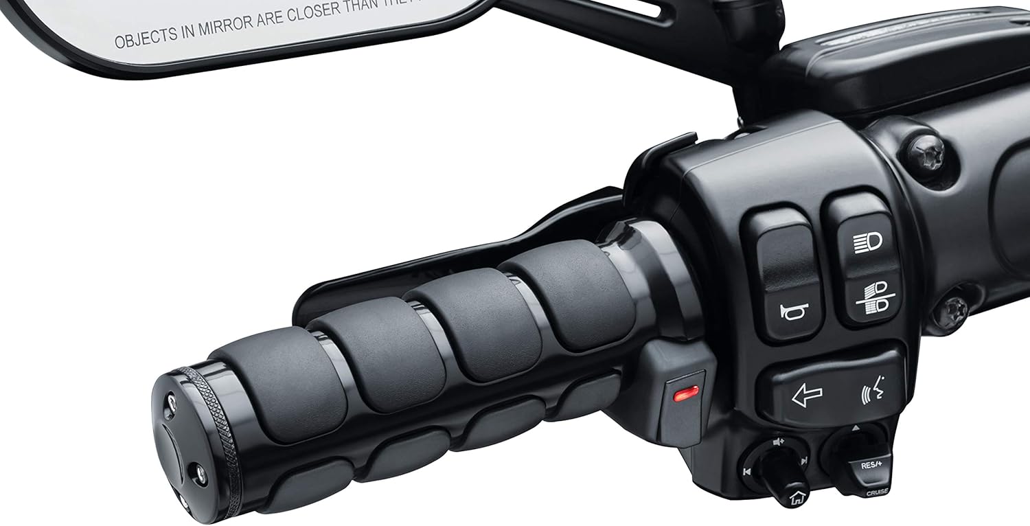 Kuryakyn 6472 Motorcycle Handlebar Accessory: Heated ISO-Grips for 2008-20 Harley-Davison with Electronic Throttle Control, Gloss Black, 1 Pair