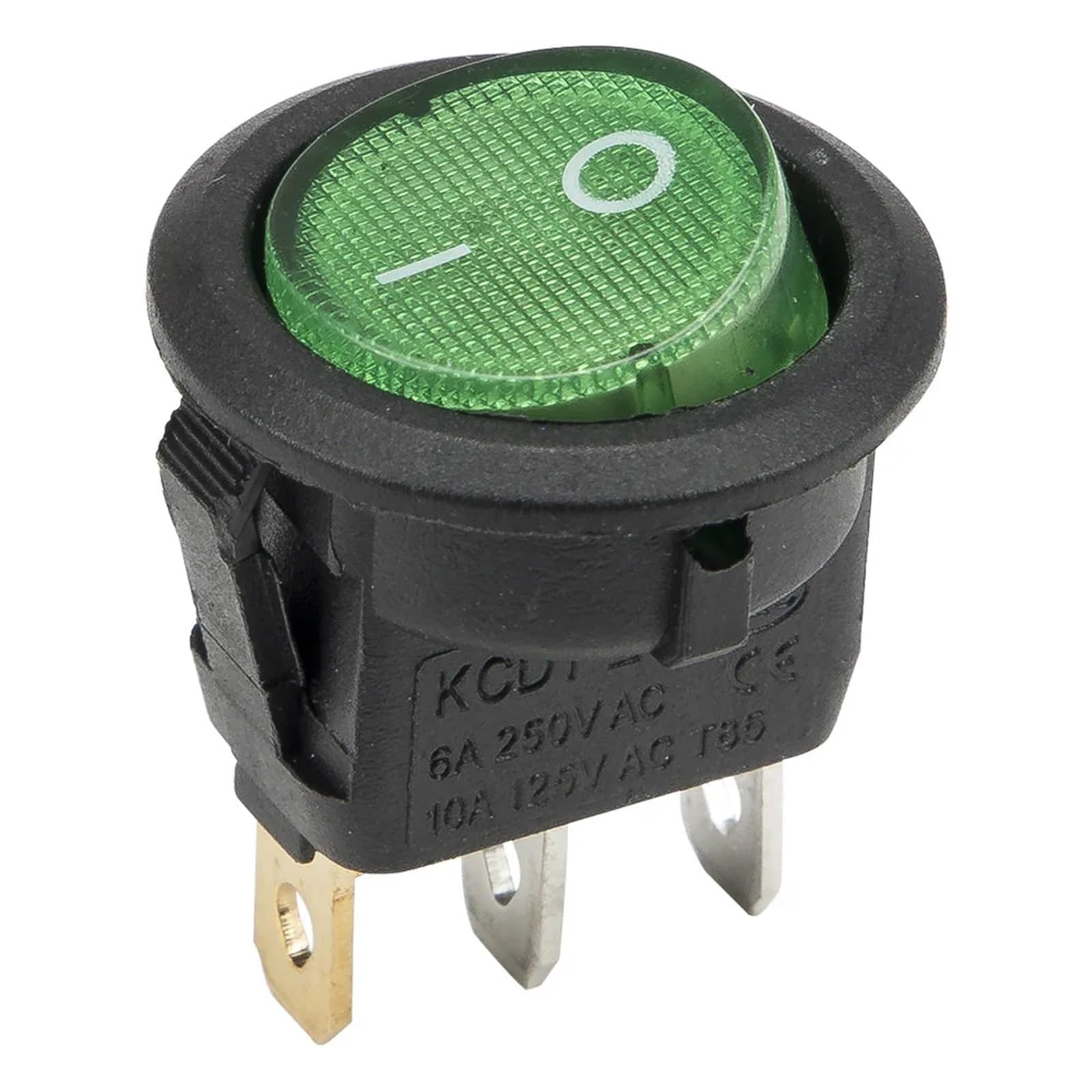 Interrupteur à bascule pour réparer un appareil défectueux bouton rond 3 broches vert 20mm