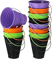 Vista 15 de Sadnyy 12 paquetes de cubos de metal con asa, cubo galvanizado de 4.5 x 5 pulgadas, cesta para suministros de fiesta, manualidades para Navidad