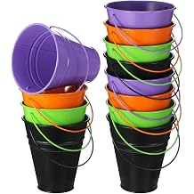 Sadnyy 12 Pack Halloween Metal Buckets, Trick or Treat Candy Pails 4.5"x 5"