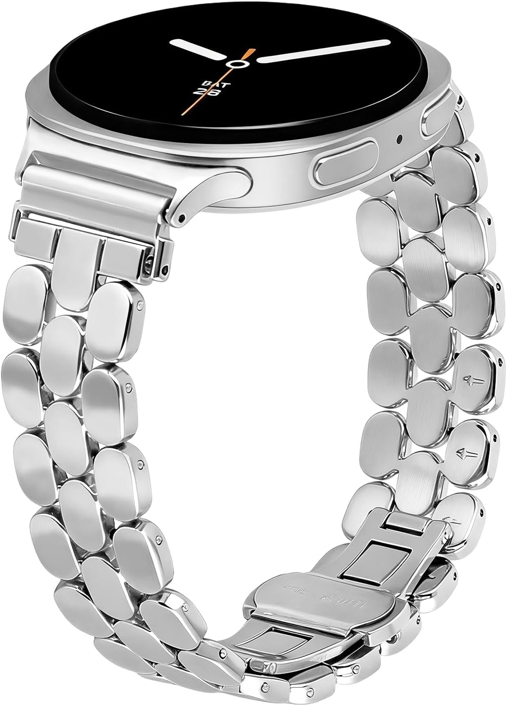 Designer Band for Samsung Galaxy Watch 8 40mm 44mm Band, Women Stainless Steel Dressy Bands Compatible with Worn Daily Adjustable Strap for Galaxy Watch 8