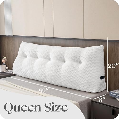 Miniatura 2 de Cabecera triangular grande con respaldo de cuña y respaldo de posicionamiento, almohadas de lectura, almohadas de cuña para cama de día, litera con