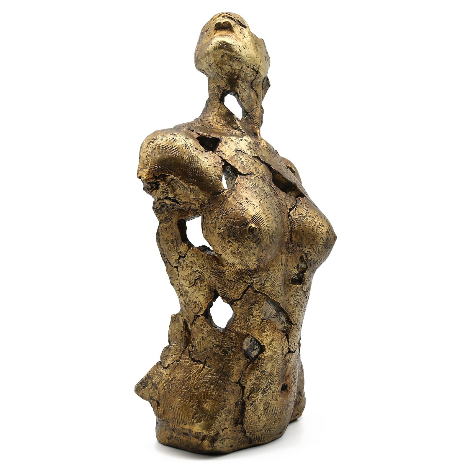 Lukitas Statue Abstraite de Buste féminin et Sculpture, Figurine de Femme, décoration Artistique, Ornement esthétique pour Bureau, Salon, Chambre à Coucher, doré, résine de 40,6 cm