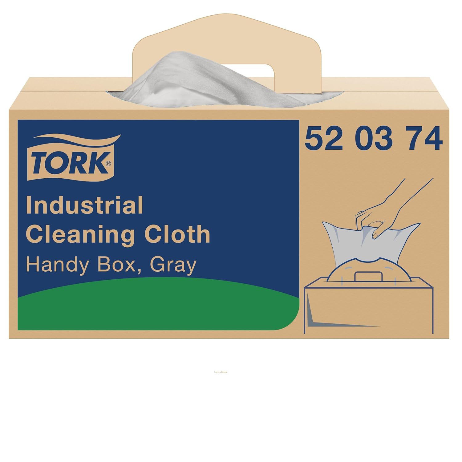 Tork Industrial Cleaning Cloth Gray W7, One-at-a-Time Dispensing, 1 x 210 Cloths, 520374