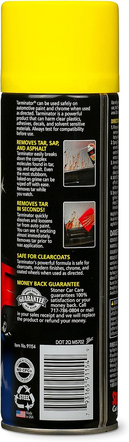 Stoner Car Care 91154-2PK Tarminator Tar, Sap, and Asphalt Remover – Fast Acting Tar and Sap Remover for Cars – Clear Coat Safe Auto Cleaner for Paint, Chrome and Wheels – 10 oz (Pack of 2) - Image 3