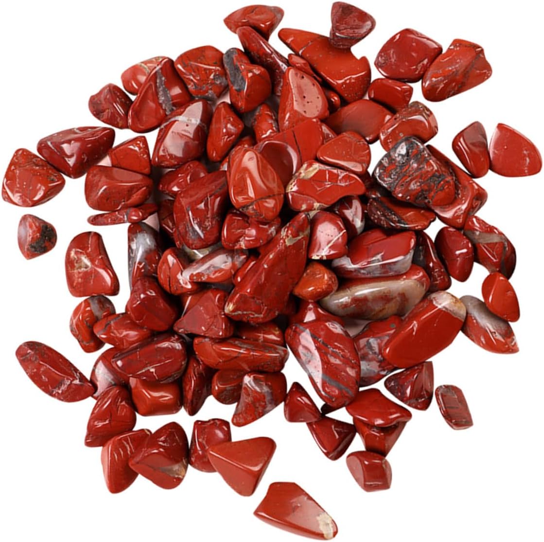 Red Jasper Gravel for Fish Tank, 7-9mm Polished Decorative Stones, 2lb Bulk Aquarium Gravel for Landscaping and Terrarium Decor