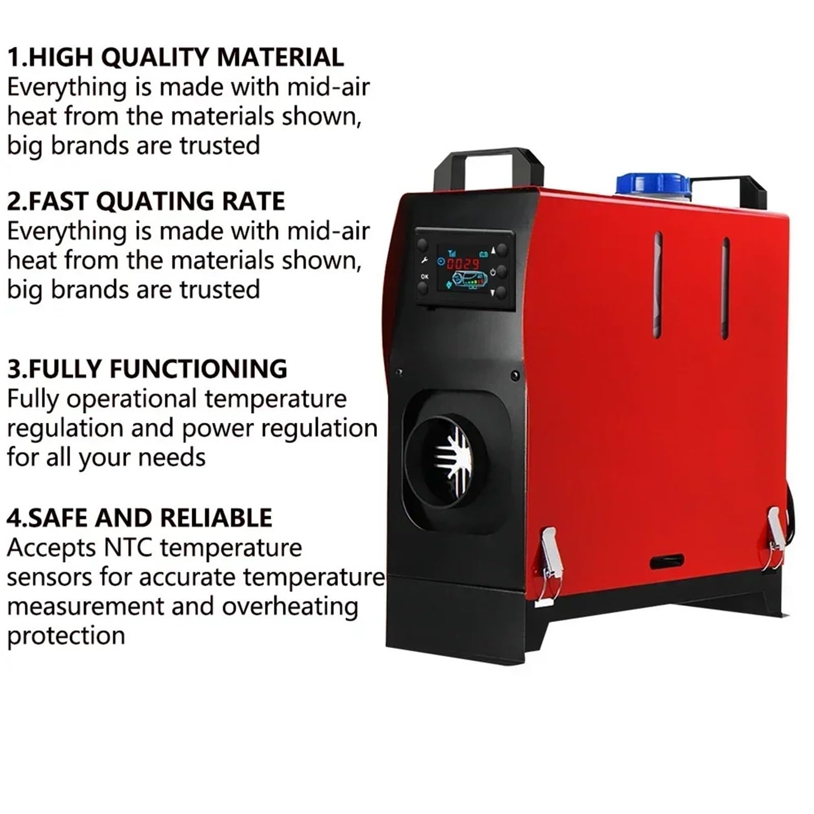 Nagrzewnica postojowa nagrzewnica powietrza Ogrzewacz Postojowy 8 KW, 12 V, Samochodowy, Na Olej Napędowy, Wielofunkcyjny Z Monitorem LCD, Do Samochodów, Kamperów, Łodzi, Przyczep Kempingowych