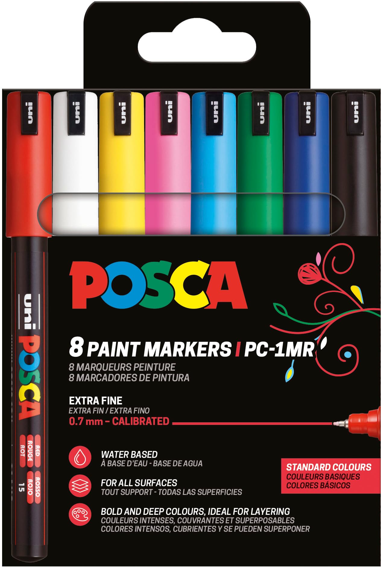 Posca PC-1MR Lot De 3 Marqueurs De Peinture à Pointe Ultra Fine 0