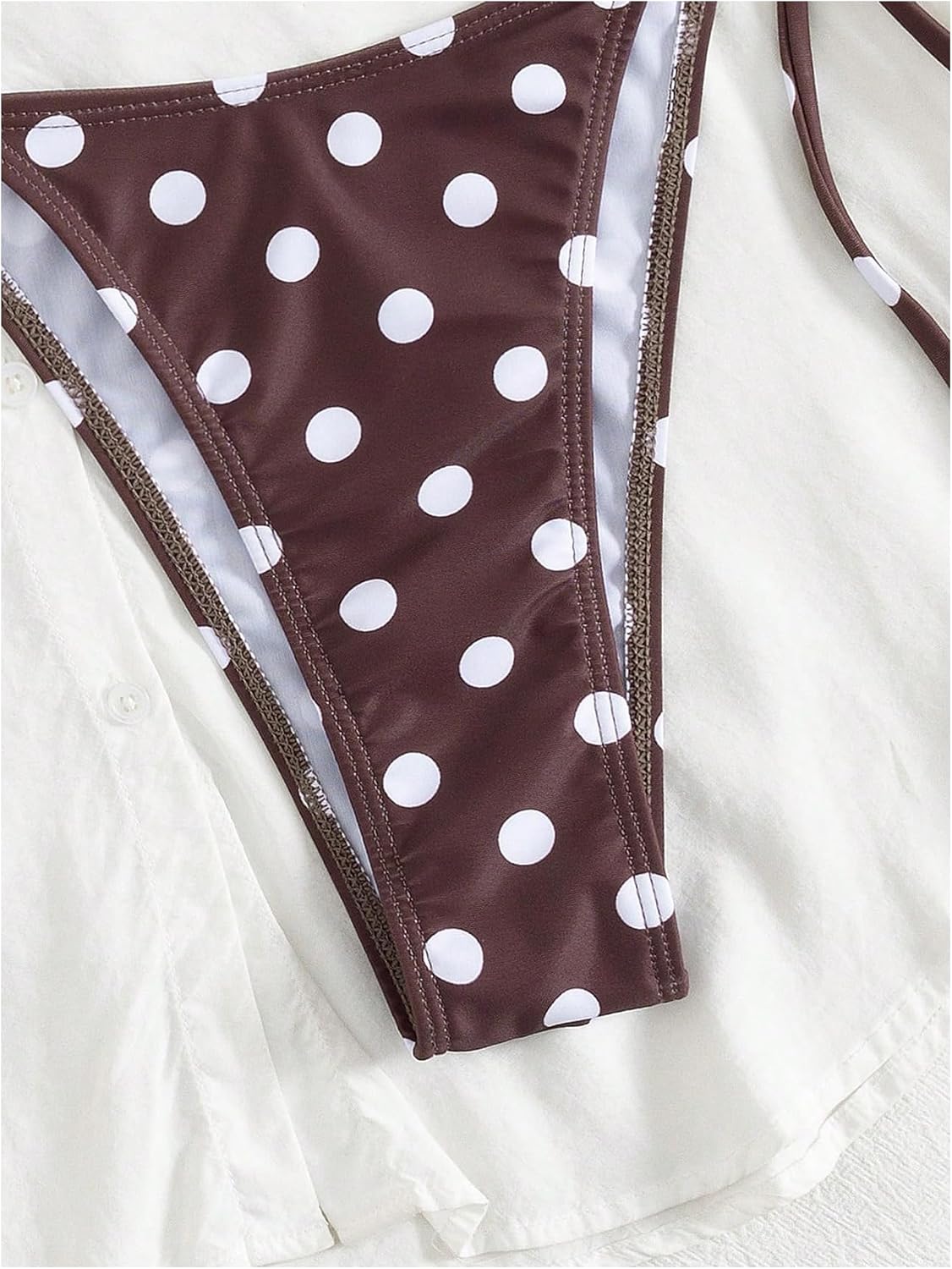 GORGLITTER Women's Polka Dots Bikini Set Cute Halter String Swimsuits Sexy Thong Cheeky Two Piece Swimsuits Trendy 2026