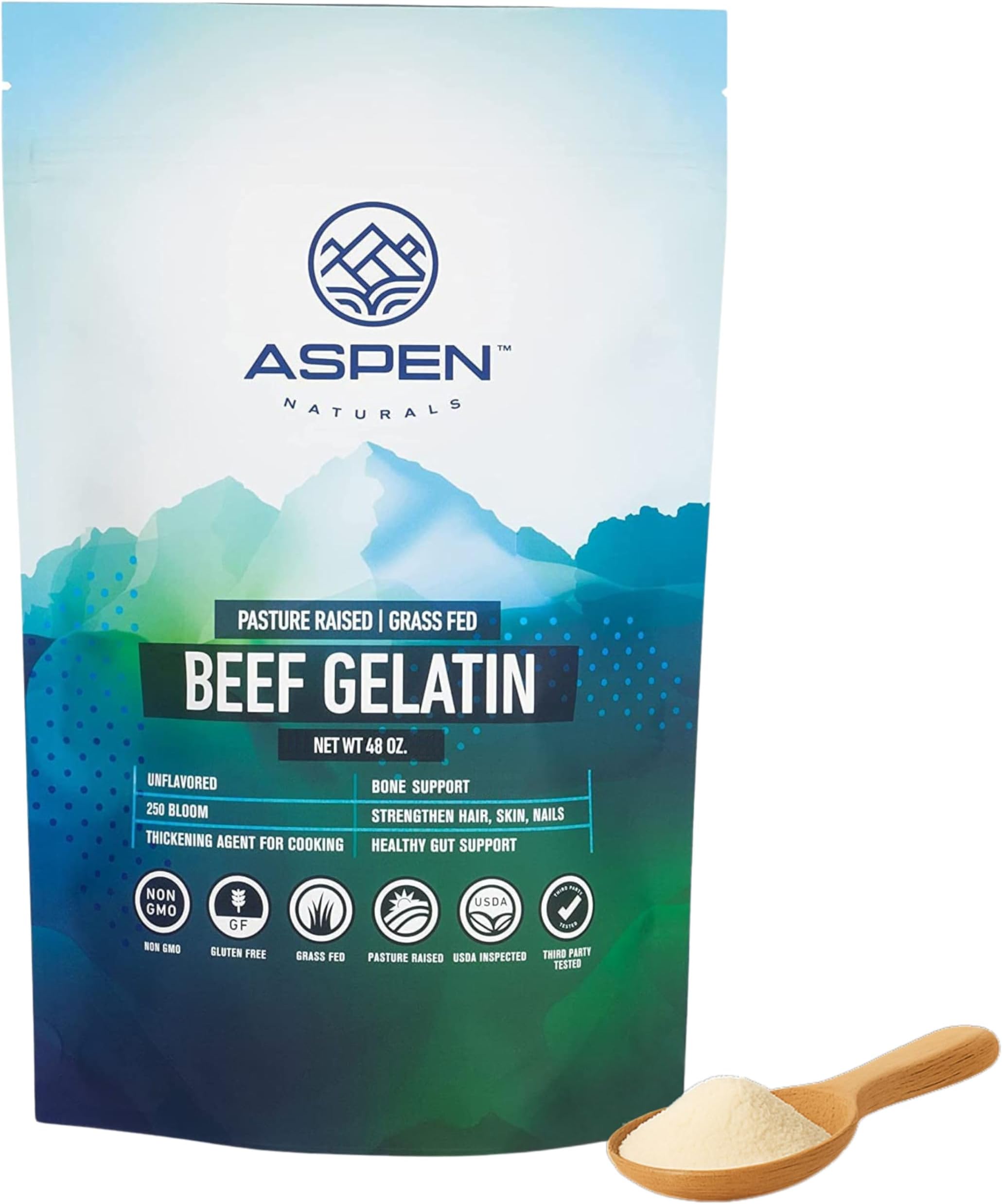 Amazon.com : Beef Gelatin Powder 1.25 lbs - Grass-Fed, Unflavored, Non ...