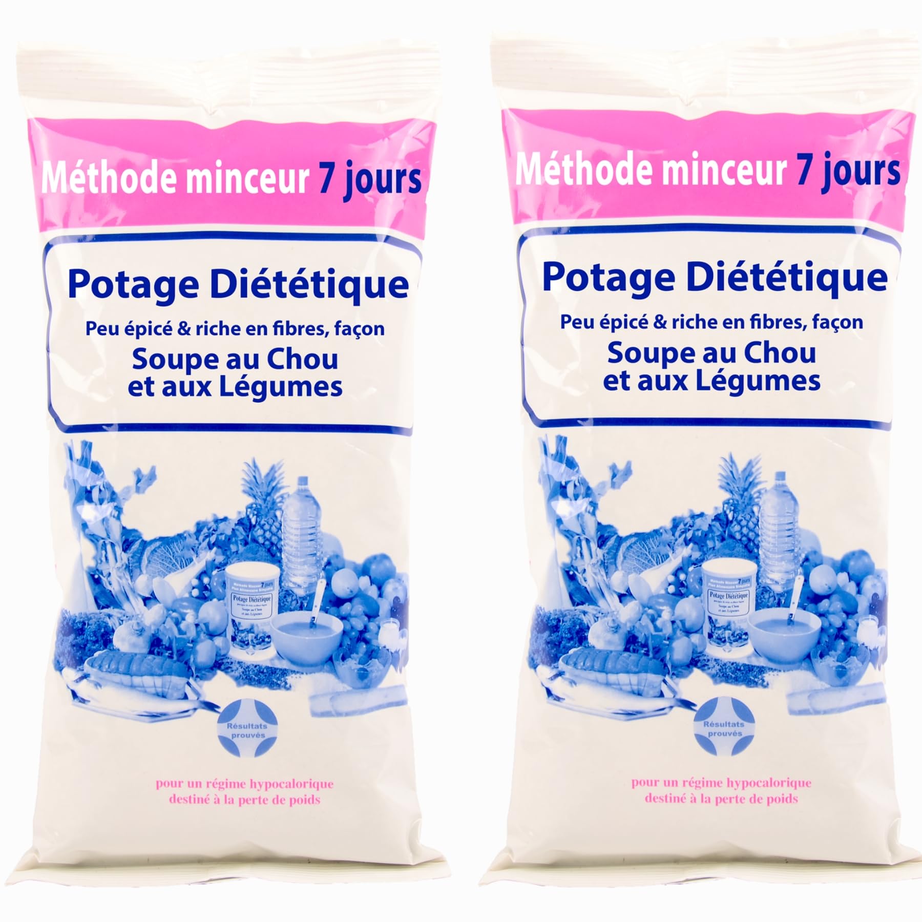 Recharge 56 Soupes au Chou et Maté Vert. Perte de Poids. Affiner la Silhouette, Éliminer les Toxines. Riche en Protéine, Fibres, Sans Graisse. Réduit l’Appétit, Digestion, Énergie. Annedelona