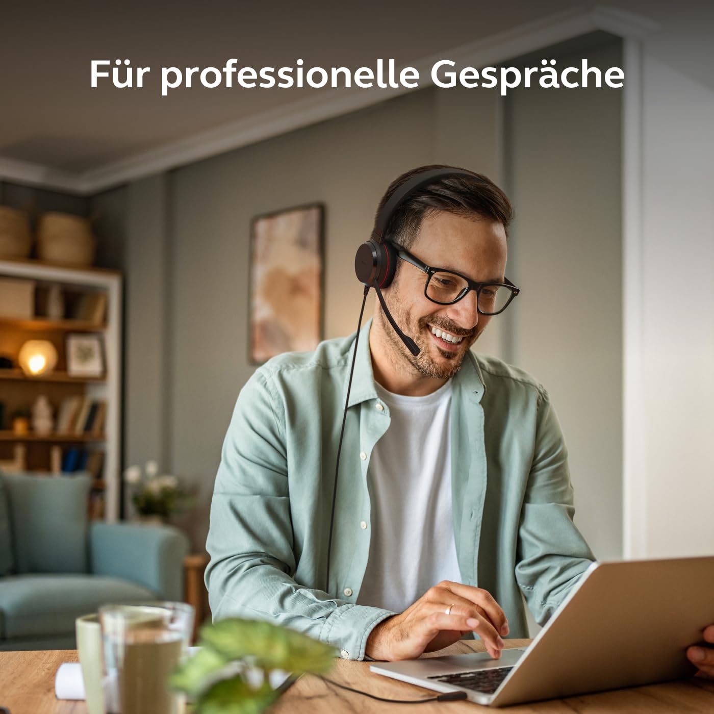 Jabra Evolve 20 Stereo Headset - Unified Communication Zertifizierte Kopfhörer für VoIP Softphone mit passiver Geräuschunterdrückung - USB-C/A - Schwarz