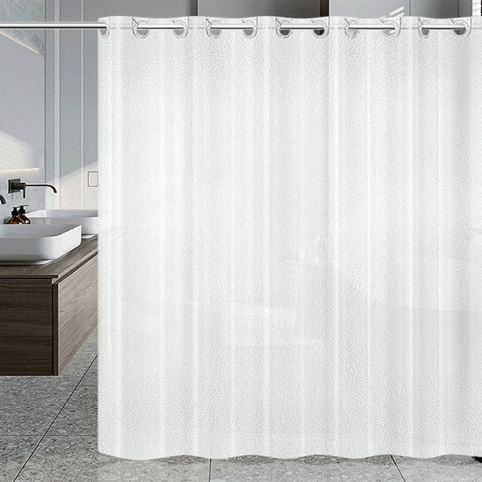 Générique Rideau de Douche en EVA épaissi Semi-Transparent Couleur Unie
