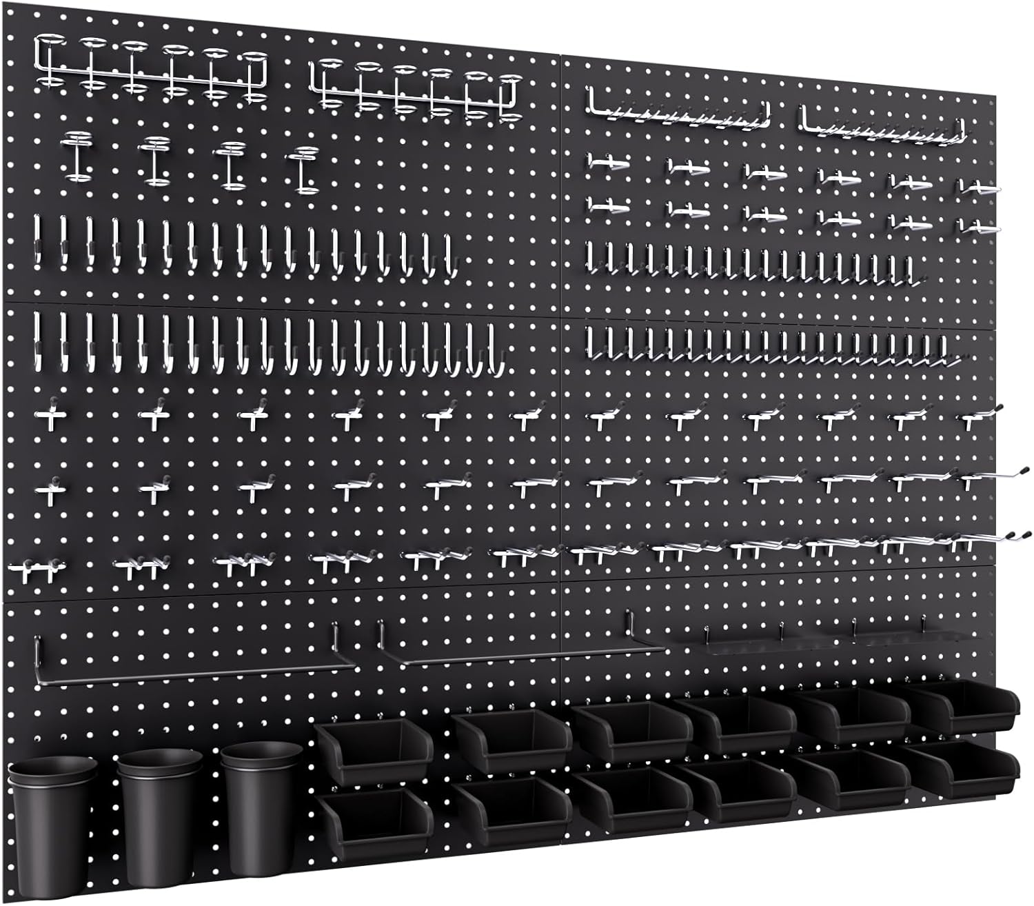 INCLY 48x36 Inch Metal Peg Board Kit with 1/4" Pegboard Hooks Accessories, 6PCS Peg Board Panels and 234PCS Black Pegboard Wall Organizer Tool Storage System for Garage Workbench Shed