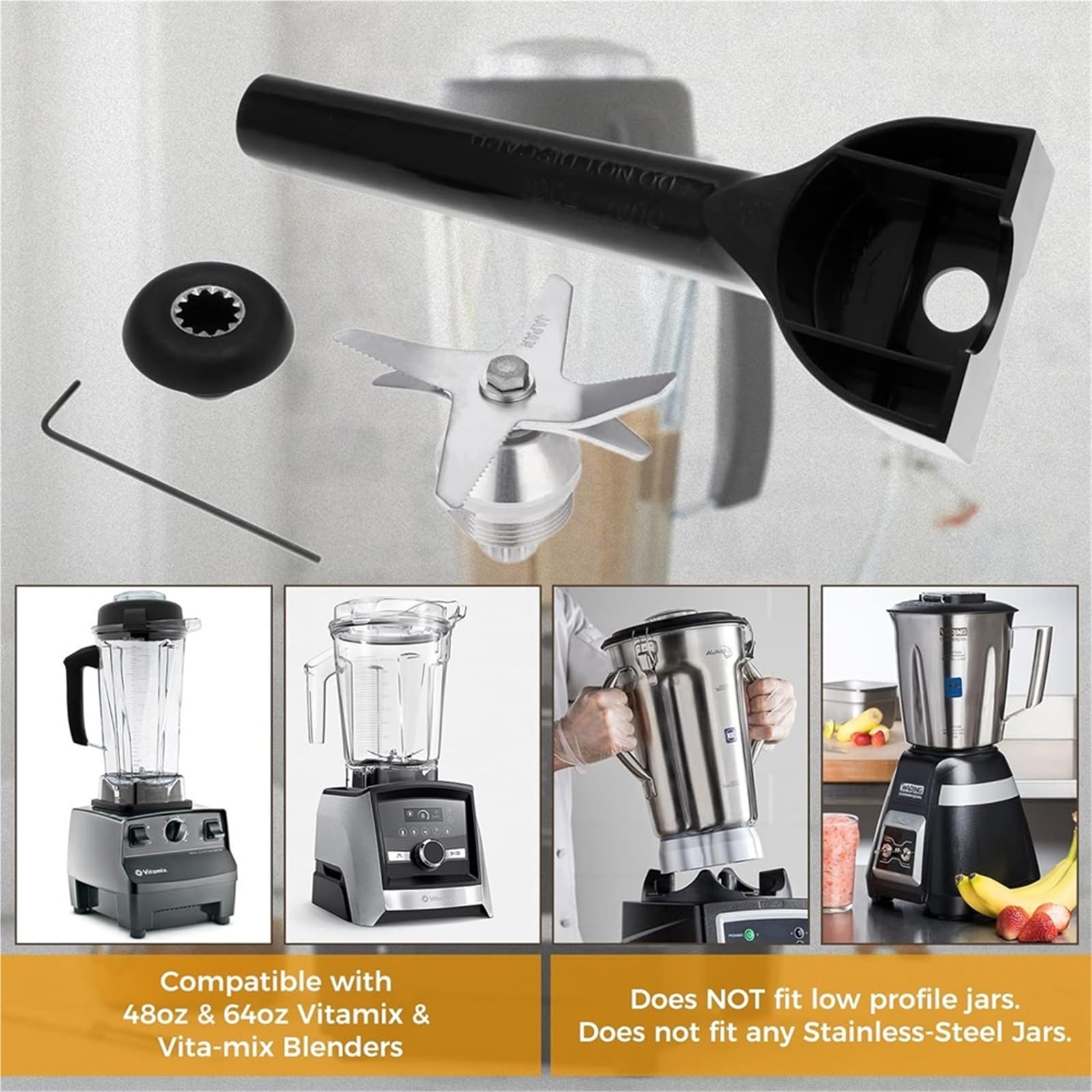 Gruppo lame for ghiaccio a 6 lame con chiave, bussola di azionamento, strumento di rimozione, for frullatore Vitamix, serie 5200 6300 5000 da 64 oz 48 oz 32 oz Lama per robot da cucina