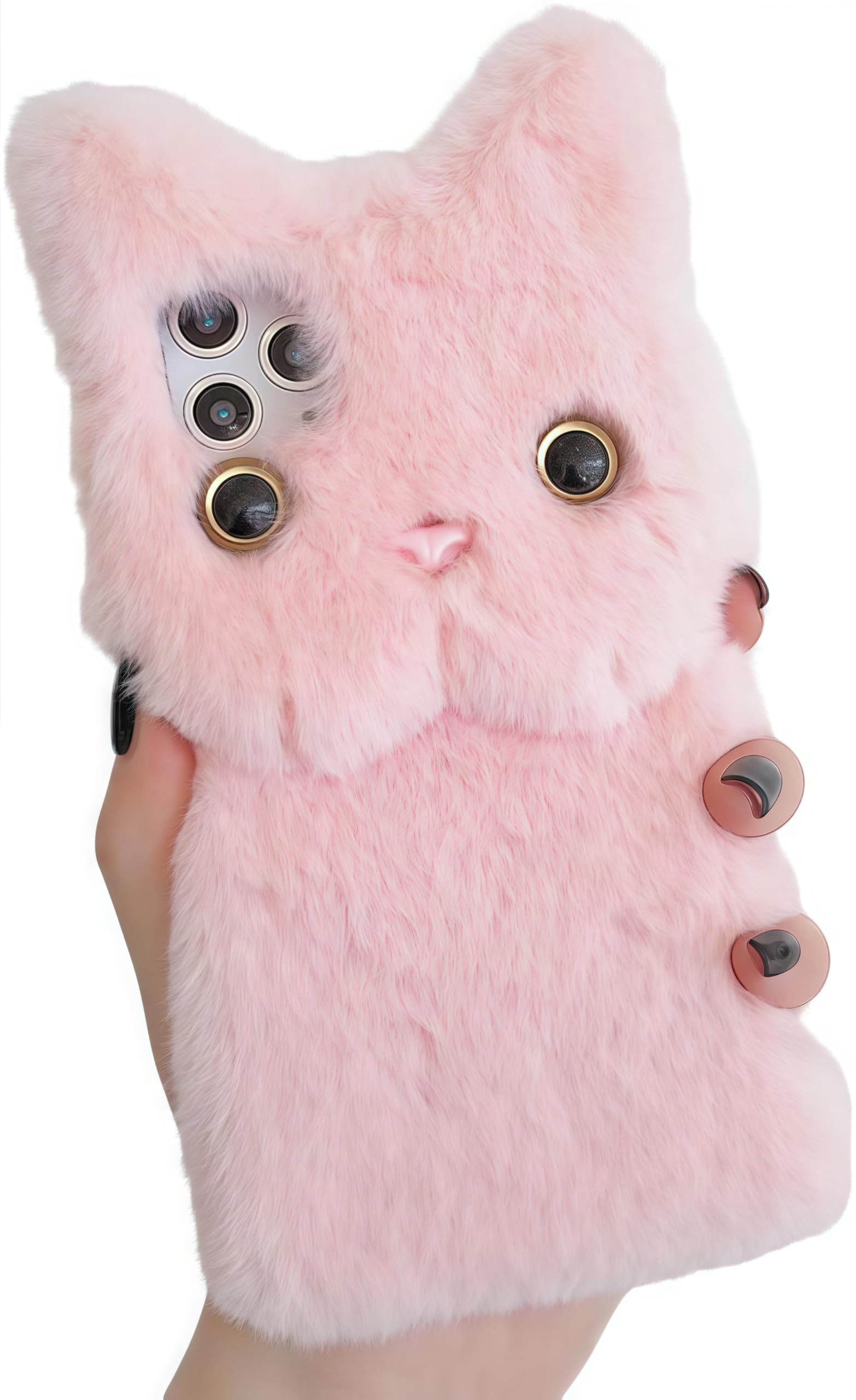 Peluche Custodia Per IPhone 15 Pro Max, Carino Cover Di Gatto - Foto 4