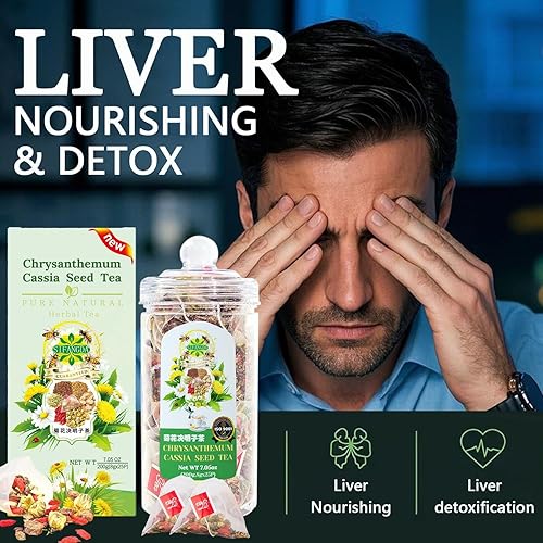 Miniatura 2 de SIFANGDA Chrysanthemum Cassia Seeds - Bolsas de té de 7.05 onzas (7.05 oz  0.28 oz × 25P) Té natural puro de hierbas para desintoxicación del