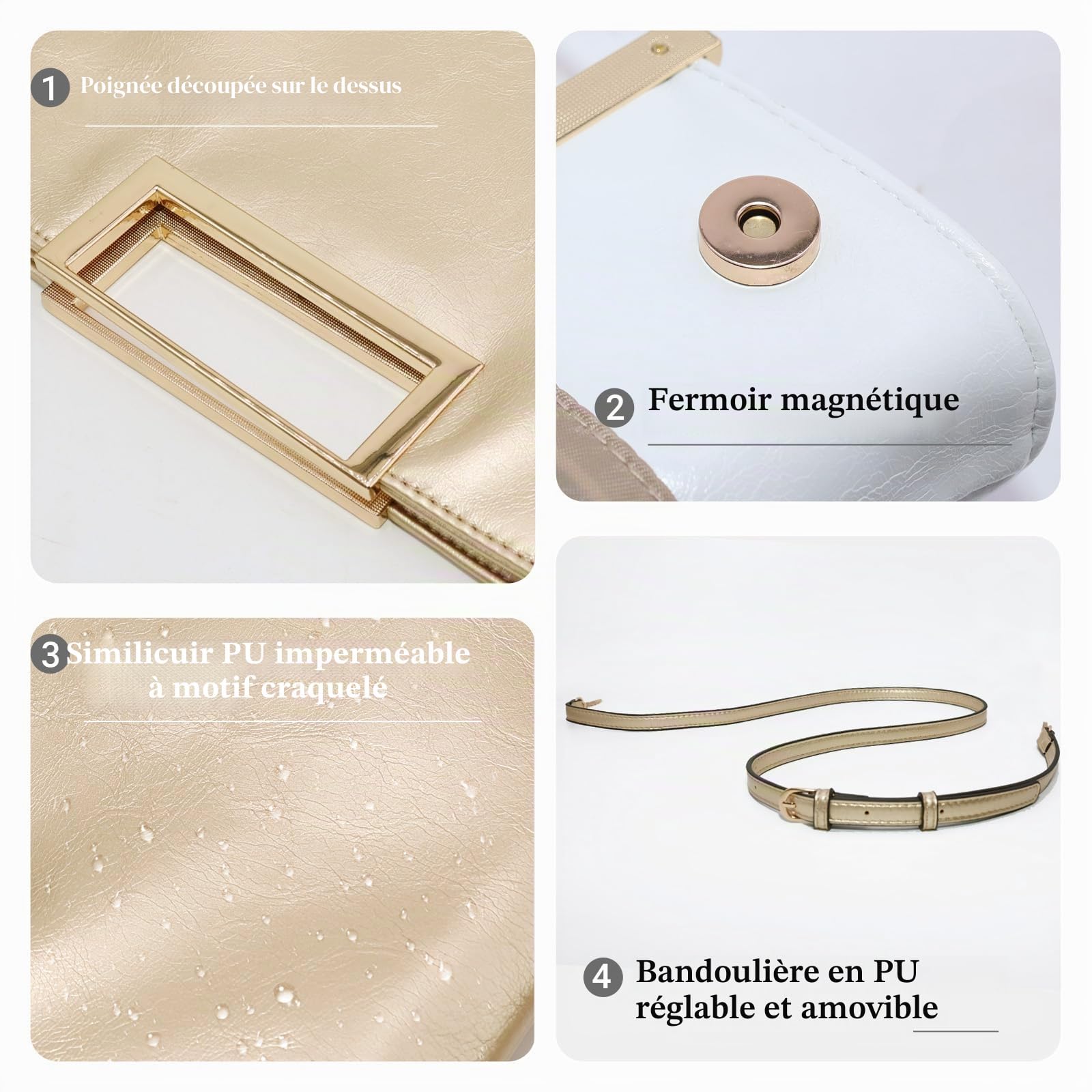 Sac à main élégant pour femme - Avec poignée - Pour mariage
