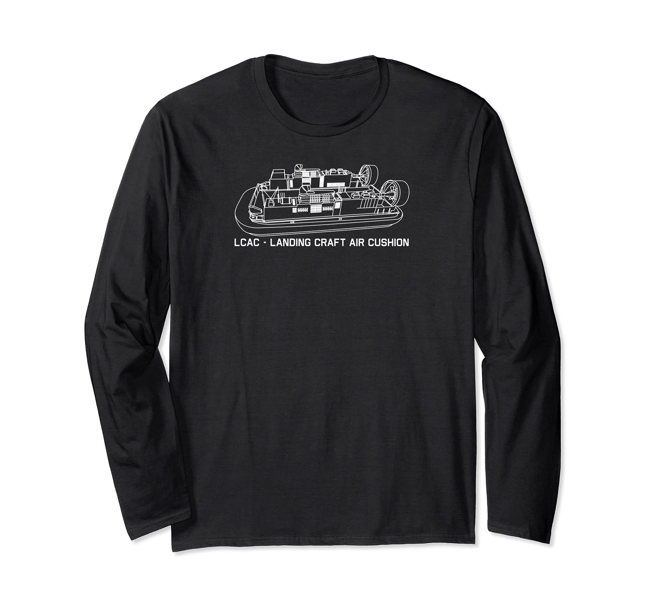 Landing Craft Air Cushion LCAC Military Hovercraft Diagram Long Sleeve T-Shirt