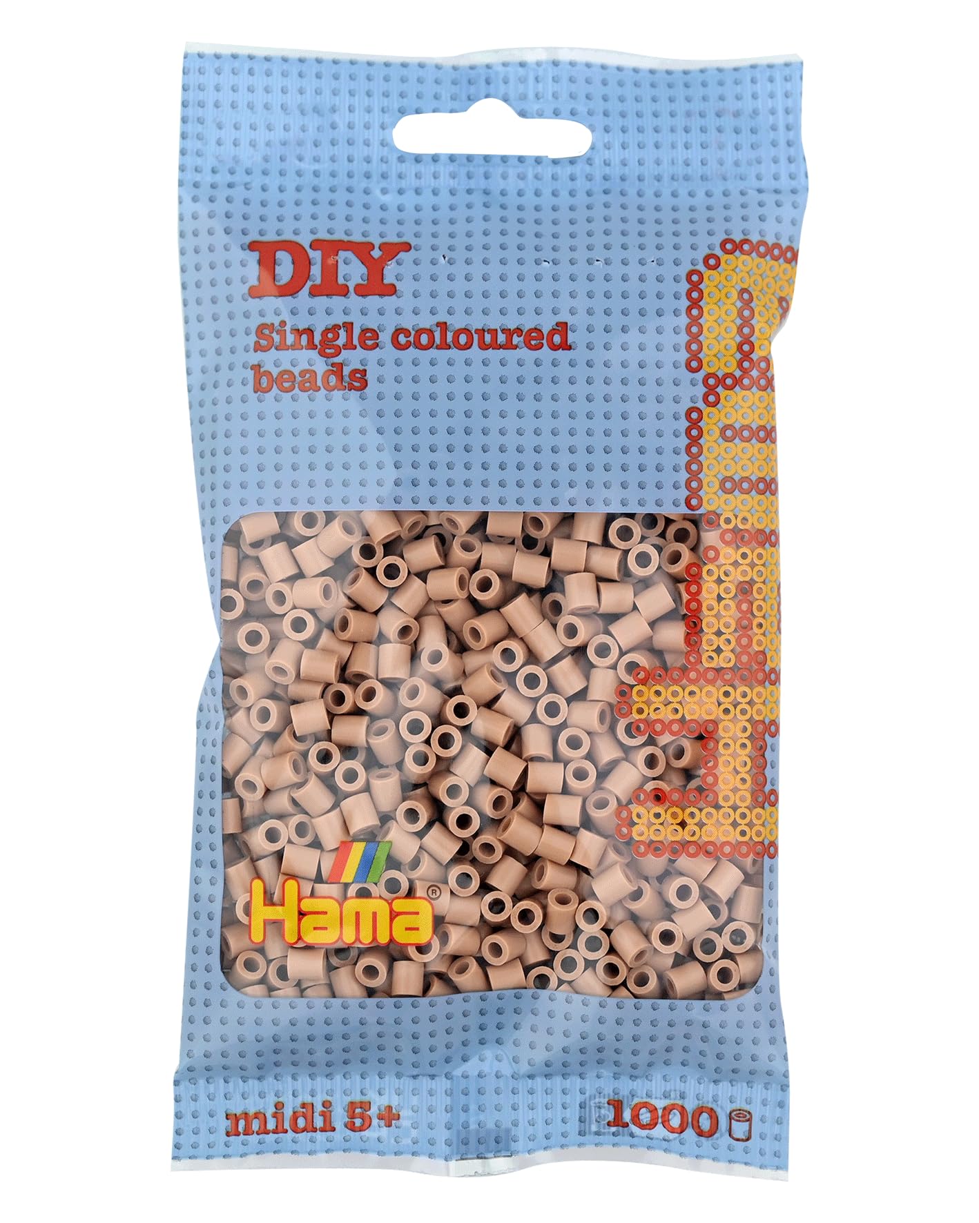 Hama Beads Bag | Approx. 1000 Midi Fuse Beads | Mosaic Decoration Arts & Craft for Creative Children Ages 5+ | Light Nougat