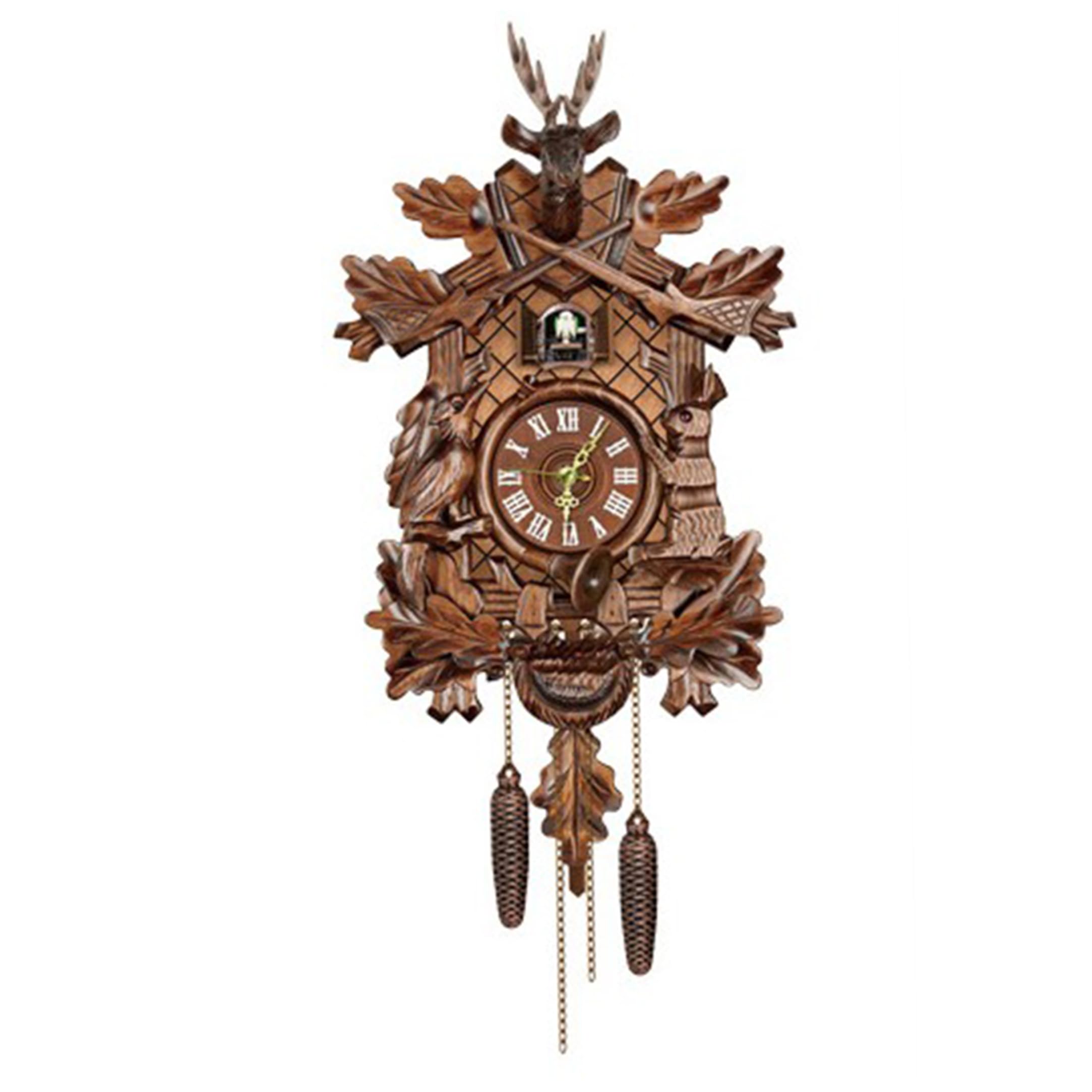 Bemonew cuckoo clocks Cuckoo Clocks for Wall, Nordic Wooden Hourly Pop-Up Chime with Night Silent Function Decorative Wall Clock for Living Room