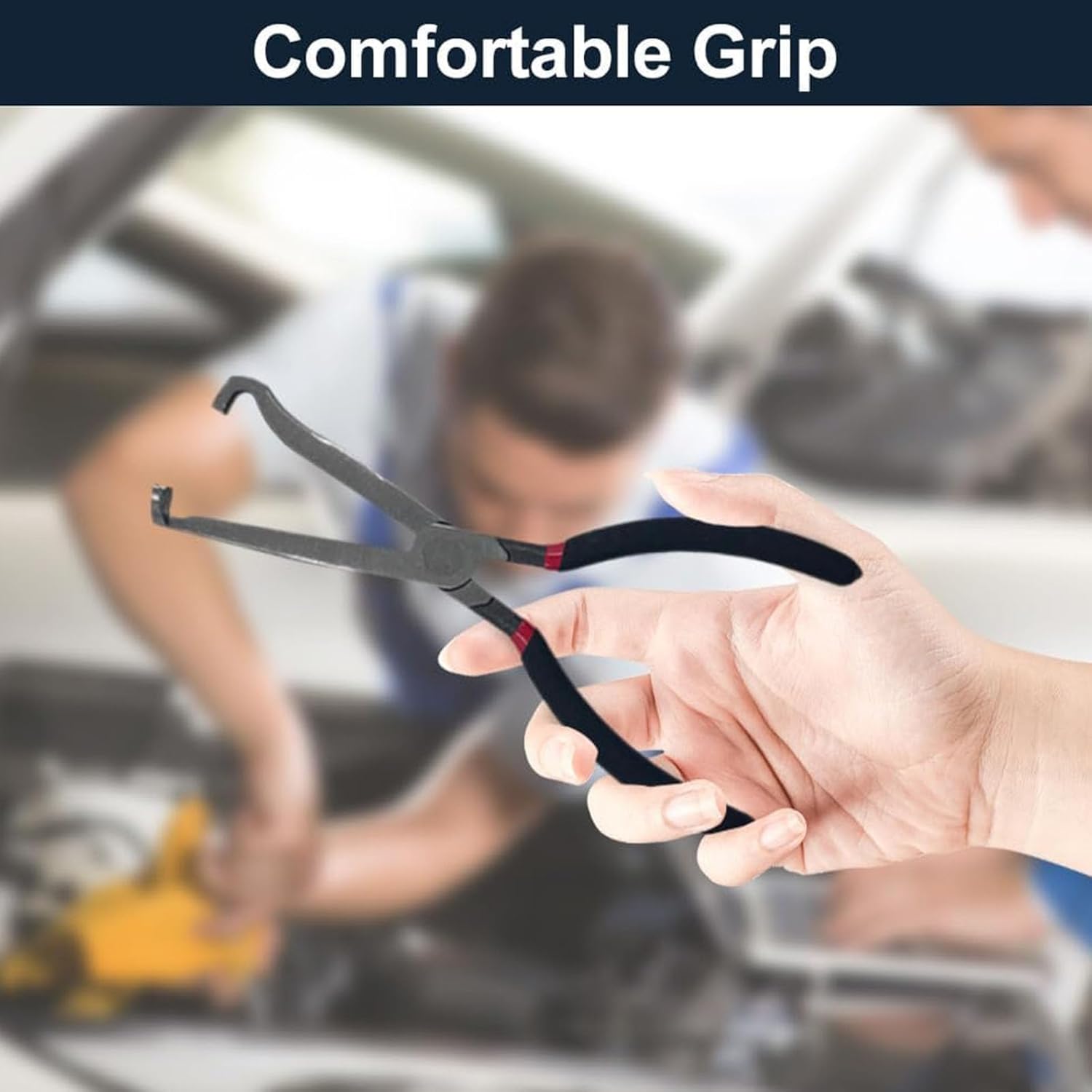 37960 Electrical Disconnect Pliers,8inch Automotive Tools Electrical Connector Pliers,Automotive Electrical Plug Connector Disconnect Tool,Fuel Line Pliers Disconnect Repair Tools (Straight head+bend)