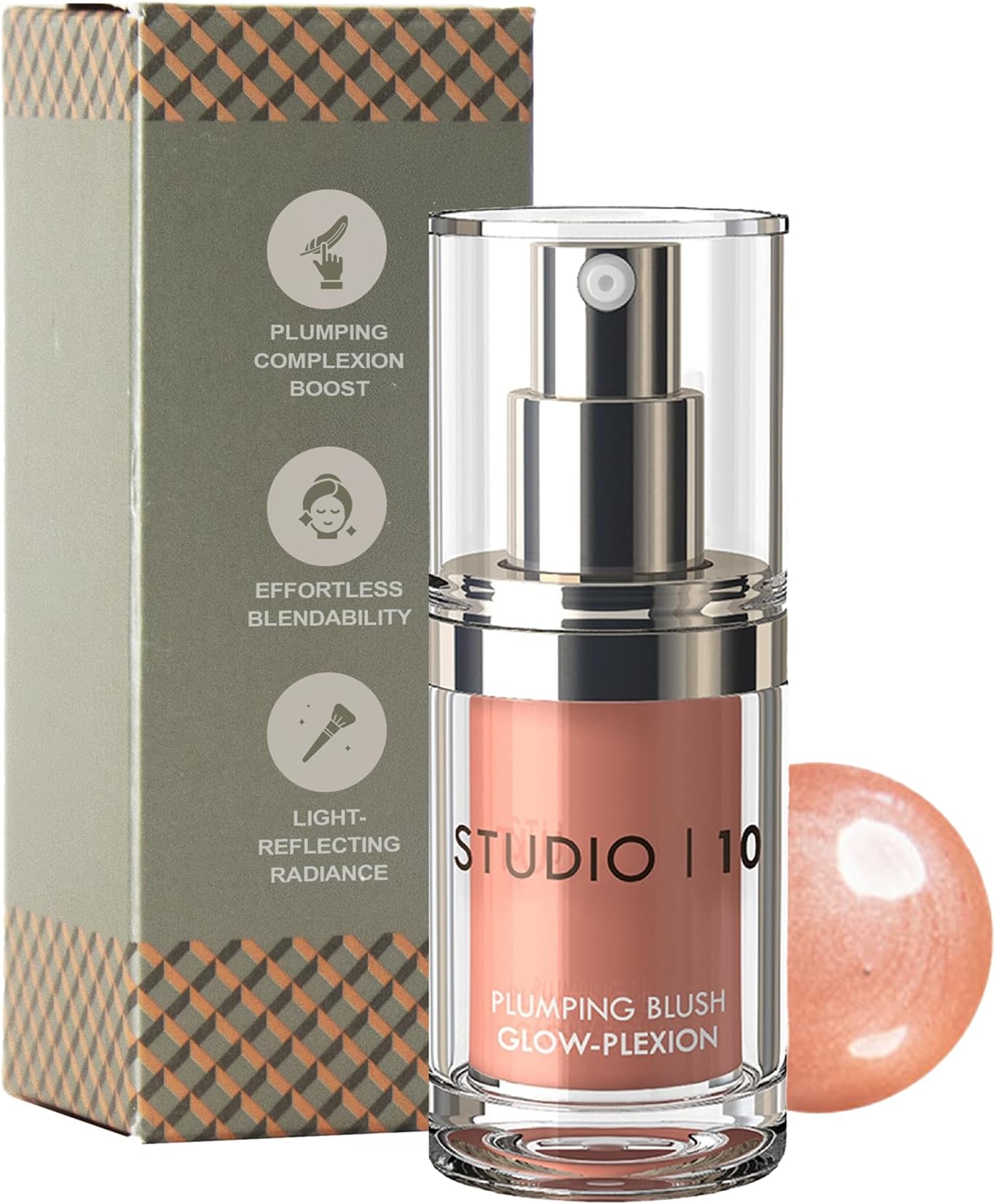 โ Hydrating Cream Blush โ Rosy Peach Tint, Skincare Infused Liquid Blusher with Dewy Glow for Mature Dry Skin