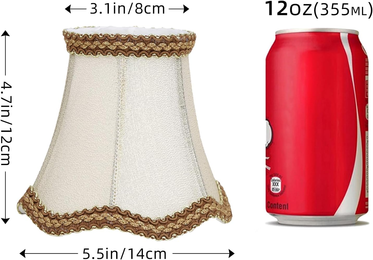 Fuloon Clip on Chandelier Lamp Shades, 3.14x5.51x4.72 in, Small Sconce Shades for Candelabra Bulbs, European/French Country Style(6 Pack, Golden)