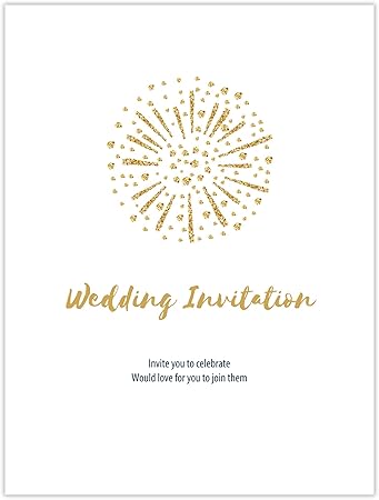 Amazon Amo 結婚式 招待状 手作りキット 花火シンプル 封筒 返信ハガキ付き Wordテンプレートあり 招待状 文房具 オフィス用品