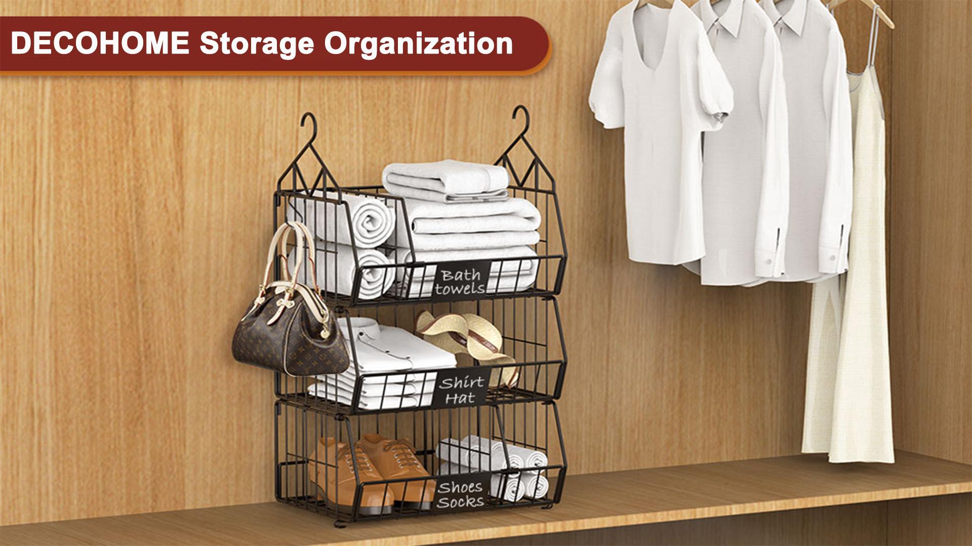 Metall Hängeregal 34x13,5x10cm - Aufbewahrungskorb Für Schrank Schwarz