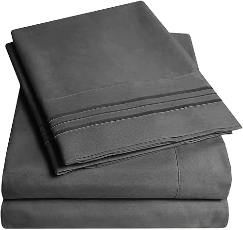 Miniatura 7 de SmartM'Raud Sábanas King  Juego de 4 piezas  Elegantes, cómodas, extrasuaves, sábanas y fundas de almohada de lujo para hotel, bolsillos profundos,