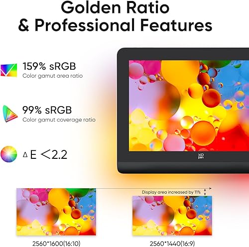 Miniatura 4 de XPPen Artist Pro 16 Gen2 2.5K 16 inch QHD Drawing Tablet with Full Laminated Anti-Glare Screen 16384 Pressure Levels X3 Pro Battery-Free Stylus 159%