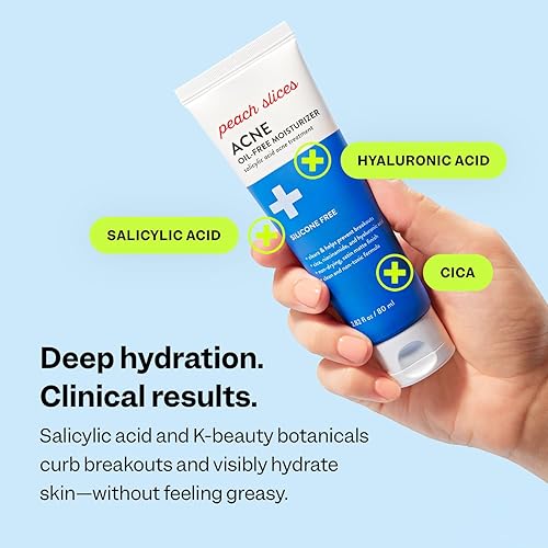Miniatura 3 de Peach Slices | Hidratante sin aceite de acné | Acabado mate satinado | 0.5% de ácido salicílico | Ácido hialurónico | Previene brotes | Minimización