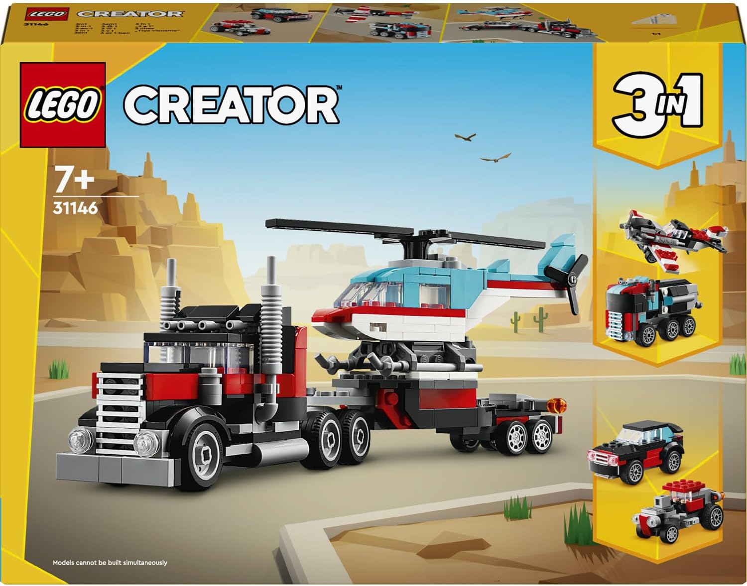 LEGO Creator 3in1 Flatbed Truck with Helicopter 31146