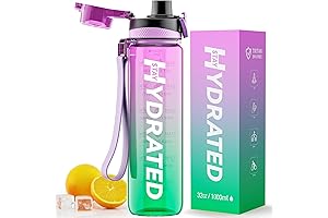 32oz Water Bottle with Time Marker - Break Your Daily Water Goal
