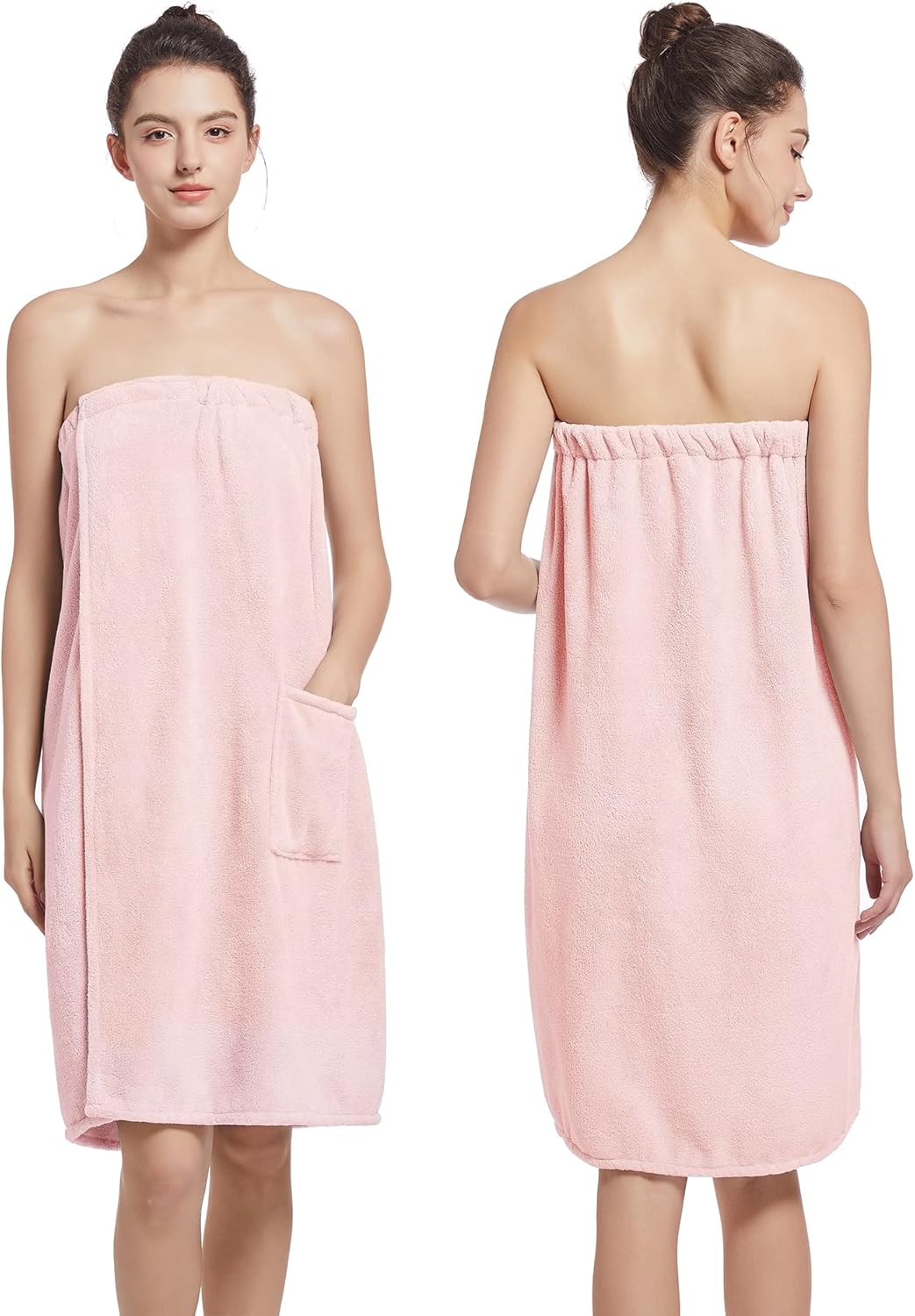 Women'S Soft Wrap Towel Full Length,Bath Robe After Shower Female Plush Long,Spa Bathrobes Lightweight With Pockets - Image 2
