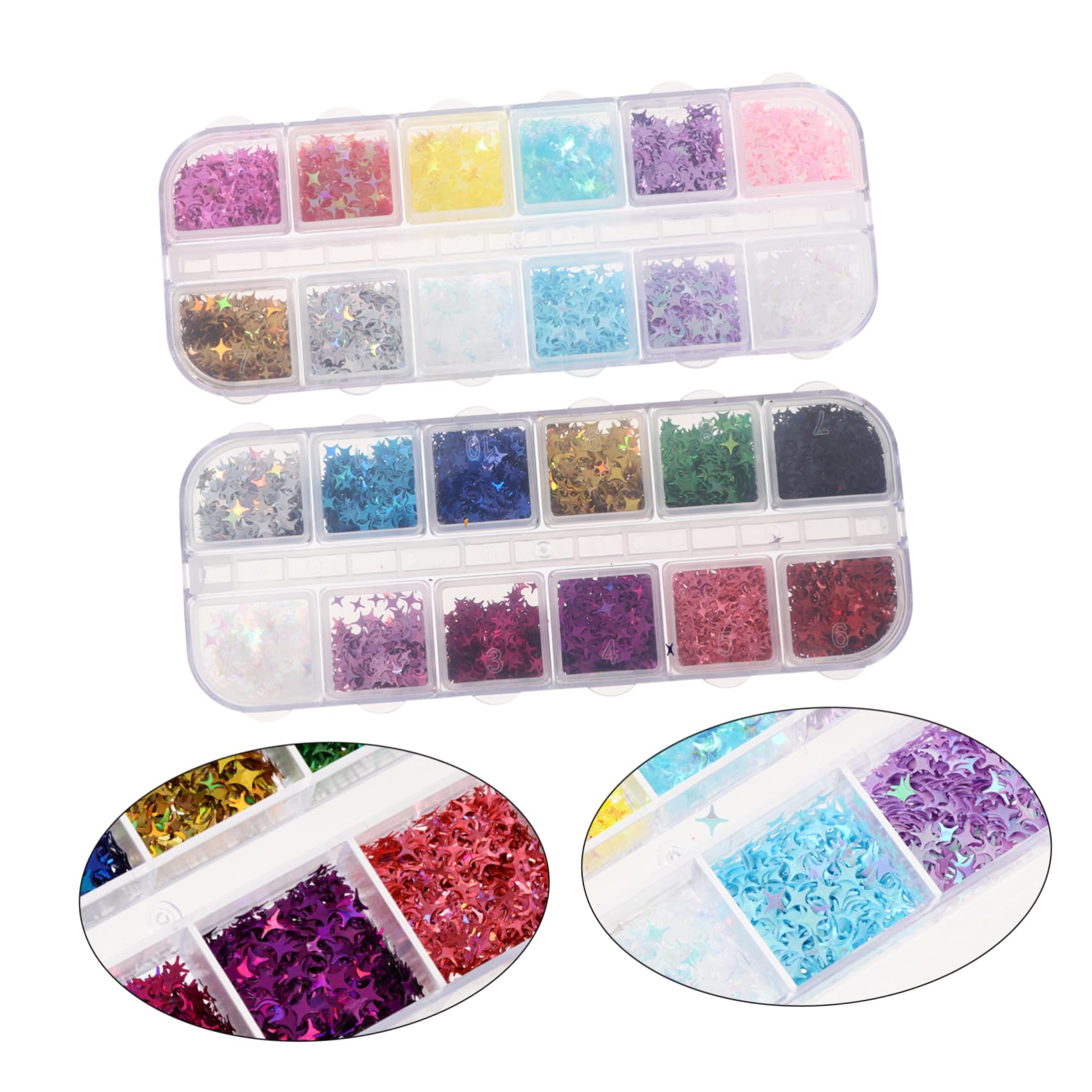 NOLITOY High Luster 3D Sequin Nail Stickers Charms Decals for Nail Art Makeup Craft Projects