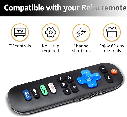 Miniatura 4 de Nuevo control remoto universal para todos los televisores Roku, compatible solo con el control remoto de TV Roku, repuesto para TCL RokuHisense