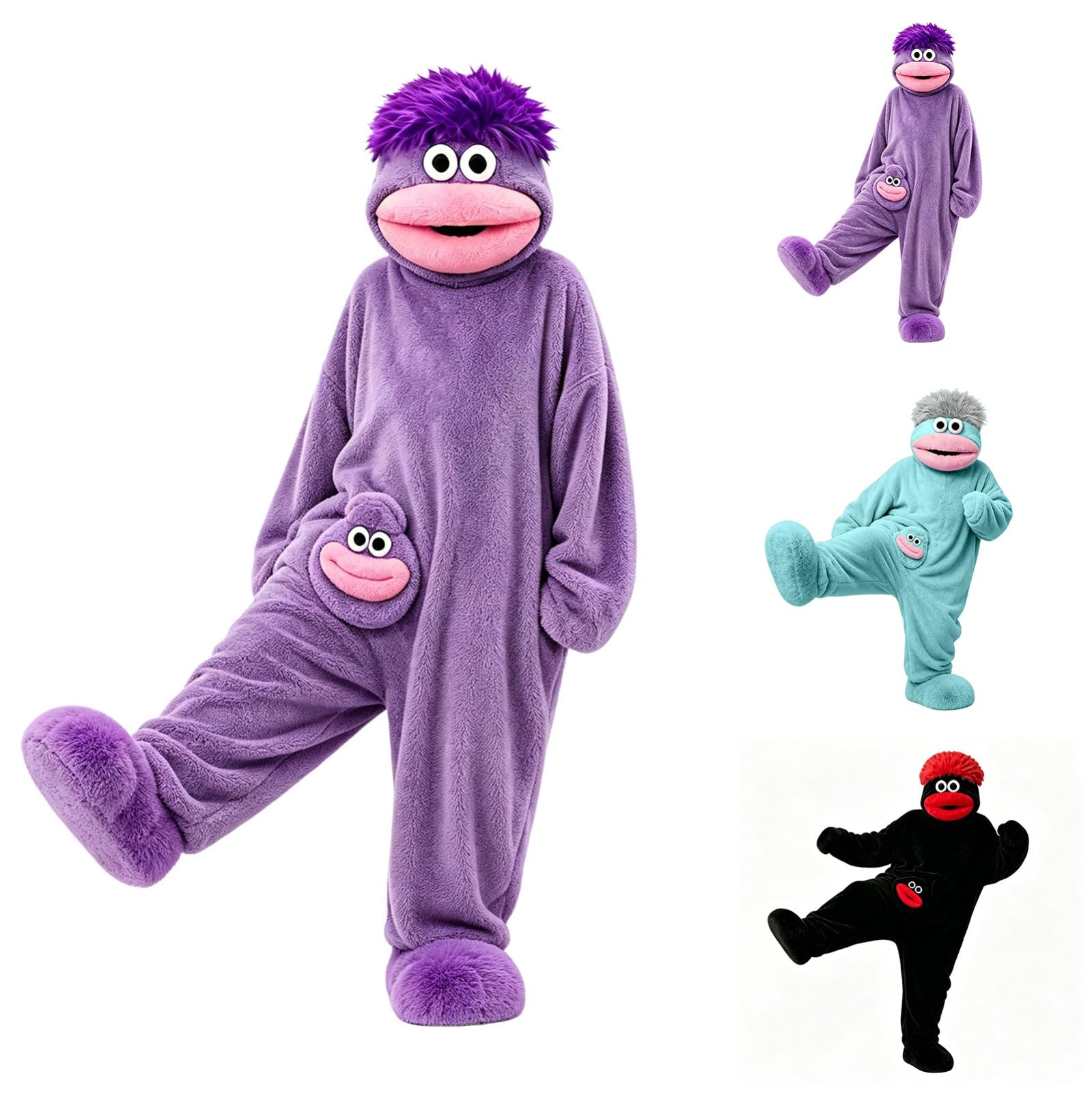 KOIEPG Silly Onesie Funny Green Monster Onesie for Children Hooded Jumpsuit โ image 1
