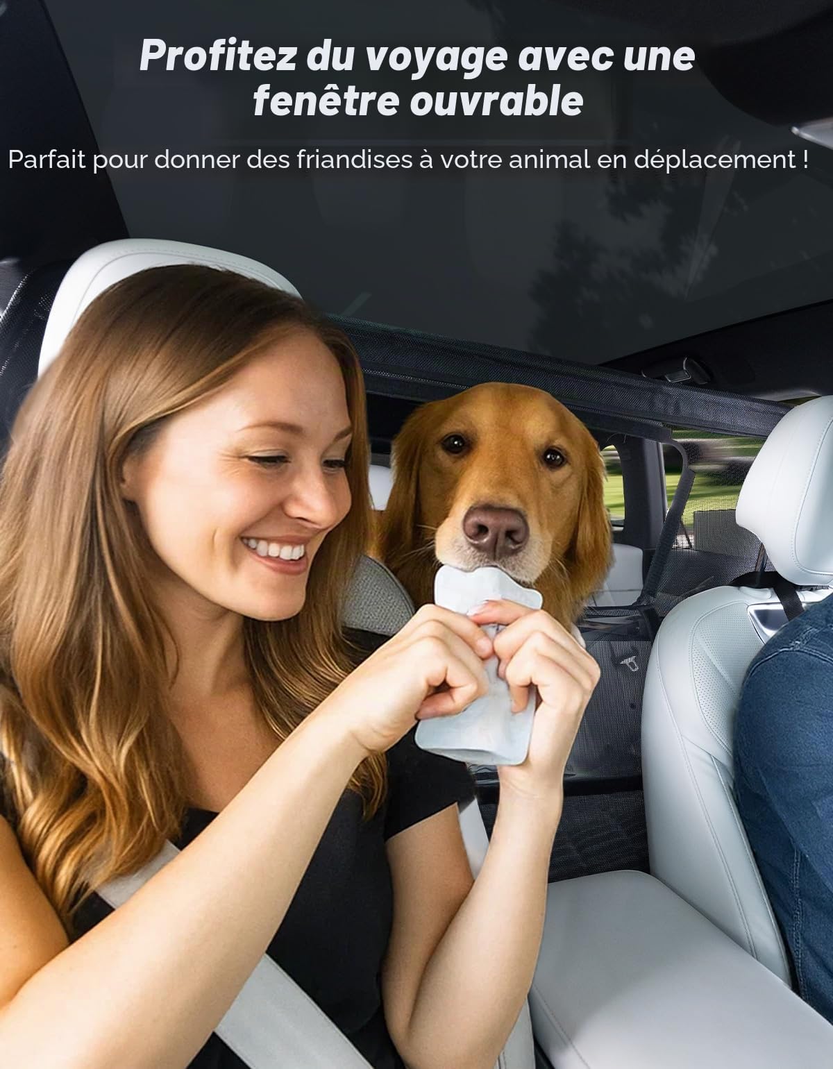 JOYTUTUS Grille de séparation pour chien de voiture 132x79 cm filet de protection barrière universelle pour voitures SUV camions
