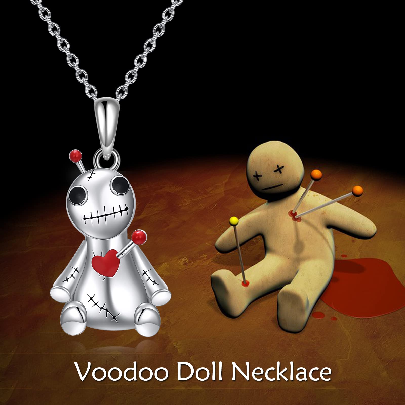 YFN Collar Vudú Plata de Ley Colgante Ingenio Gótico Joyas Voodoo Regalo para Mujer