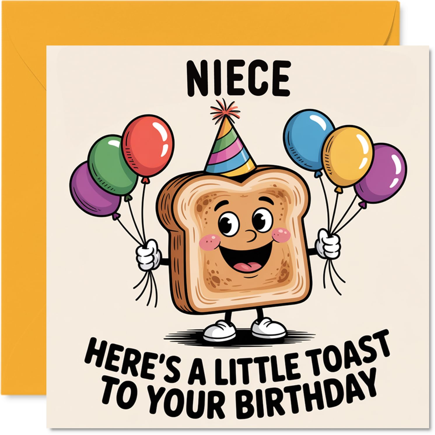 Niece Birthday Card - A Little Toast To You - Happy Birthday Card for Niece from Auntie Uncle, 145mm A Little Toast To You Bday Greeting Cards