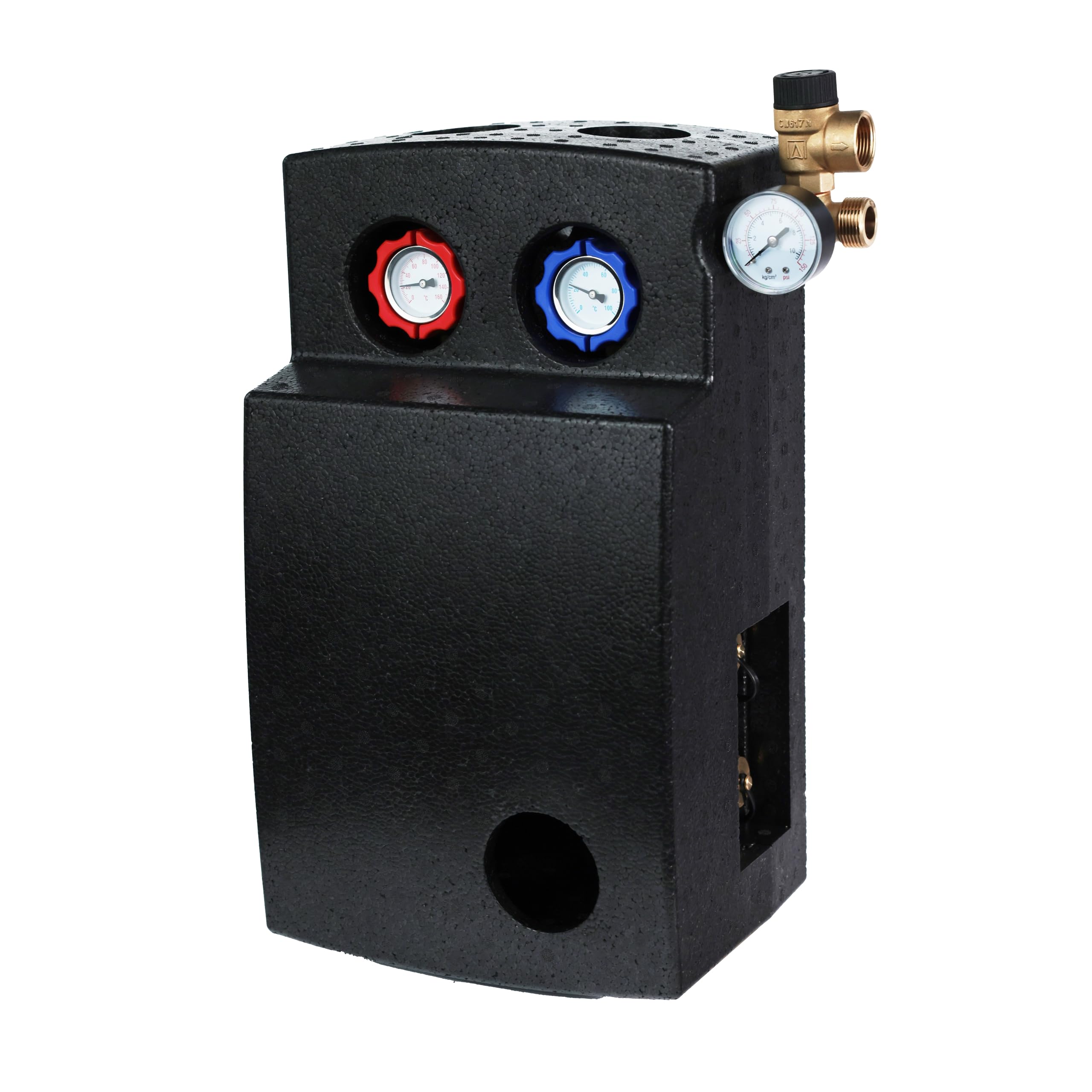 SUNEX Gruppo pompa per impianto termico solare GPS PWM con pompa elettronica WILO Para a risparmio energetico – Stazione solare con regolatore di flusso e gruppo di sicurezza, ¾″ AG, fino a 110 °C