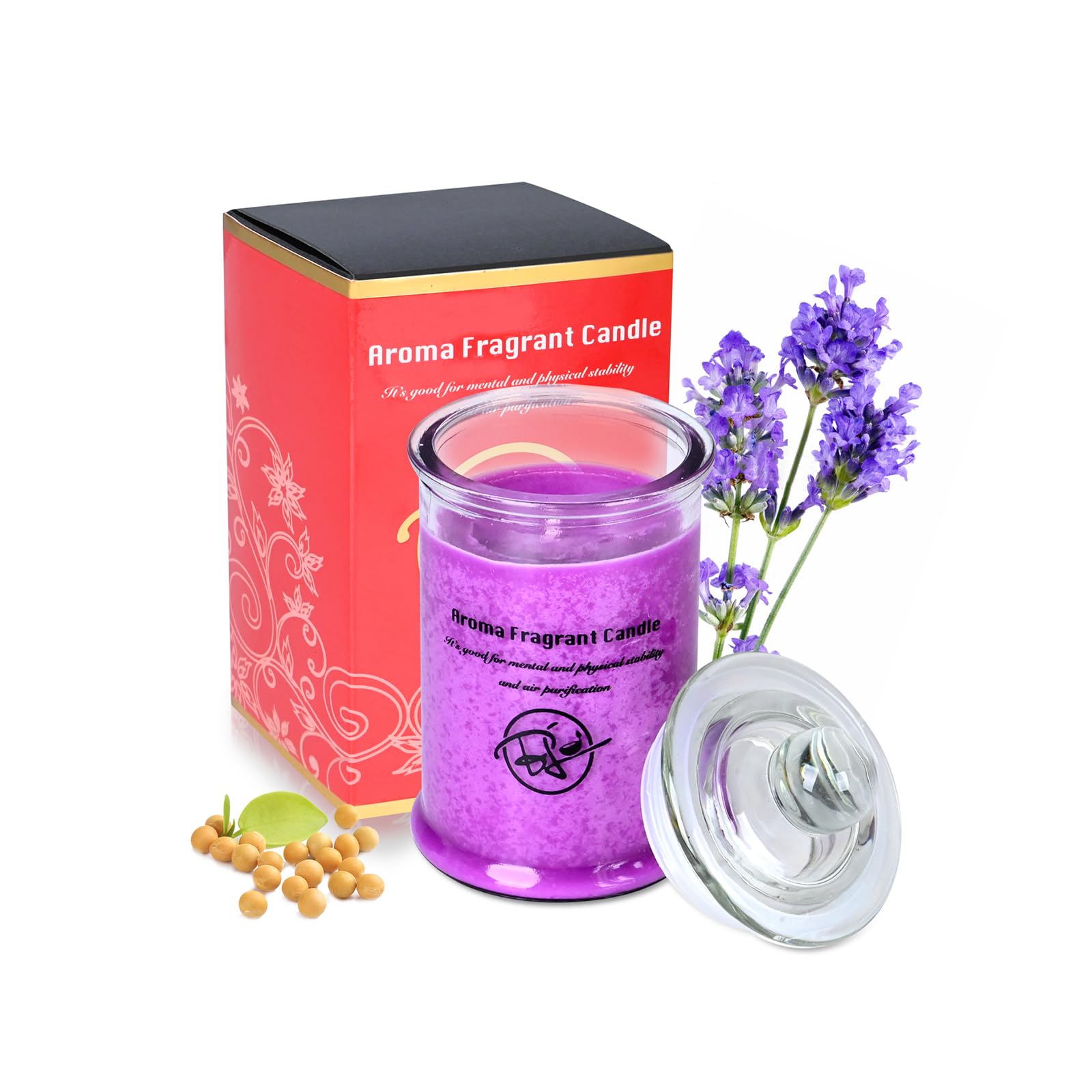 CHIPNEWAromatherapy Scented Candles Gift Set – Made with Organic Soy Wax and Pure Essential Oils – Perfect for Gifts for Women and Candle Decor【Lavender -XL-12hrs burn time】
