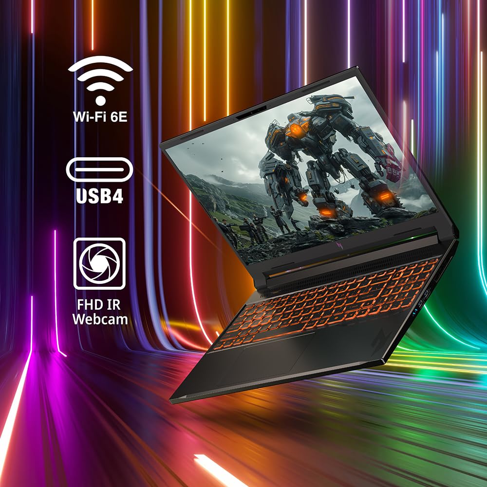 Acer Nitro V 16 AI Copilot+ PC Gaming Laptop | AMD Ryzen AI 5 340 Prozessor | NVIDIA GeForce RTX 5060 Laptop GPU | 16 Zoll WUXGA IPS 180Hz Display | 16GB DDR5 | 512GB Gen 4 SSD | Wi-Fi 6E | ANV16-61