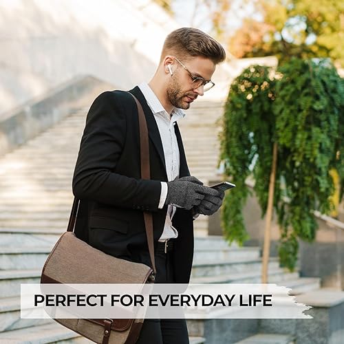 Miniatura 9 de rivmount Guantes ligeros de invierno para correr, pantalla táctil y forro térmico antideslizante, cálido guantes térmicos, clima fresco, conducción,