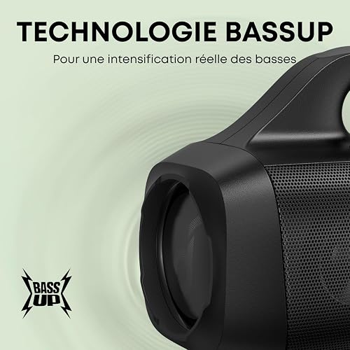 Soundcore Motion Boom Enceinte Bluetooth, Enceinte Bluetooth puissante avec Drivers Titane, IPX7, 24h, App, Poignée, Enceinte Portable pour Le Camping - 5