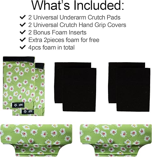 Miniatura 117 de Fundas de almohadilla para muletas para axilas y agarre de mano con mango universal para antebrazo, juegos de cojines acolchados accesorios