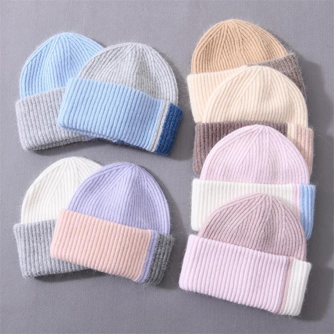 Wvapzxx Chapeau D'hiver En Fourrure Pour Femmes, Bonnet Tricoté Doux Et Chaud, Bonnet Skullies